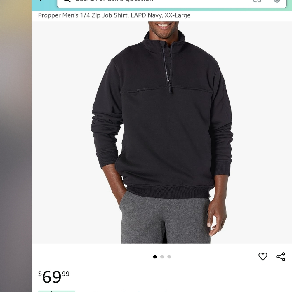 Propper Men's Black 1/4 Zip Sweater